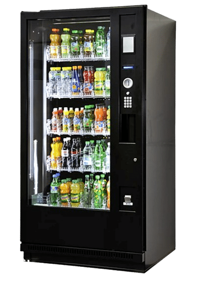Refurbished Vendo G-Drink DR6 drankautomaat met glazen deur en LED-verlichting